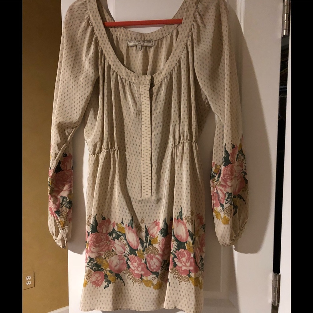 Long sleeve silk dress